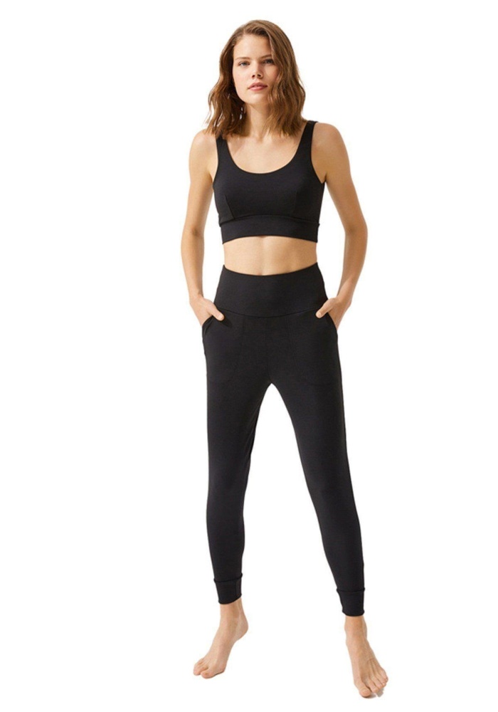 Yüksek Bel Toparlayıcı Çift Cepli Kadın Jogger Eşofman Altı CH1035