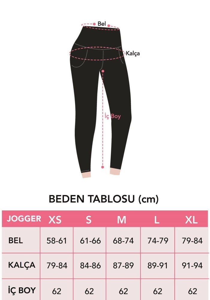 Yüksek Bel Toparlayıcı Çift Cepli Kadın Jogger Eşofman Altı CH1035