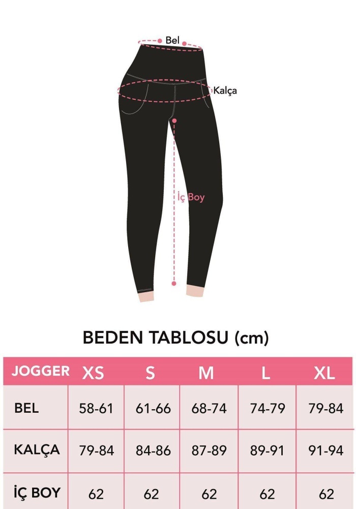 Yüksek Bel Toparlayıcı Çift Cepli Kadın Jogger Eşofman Altı CH1035