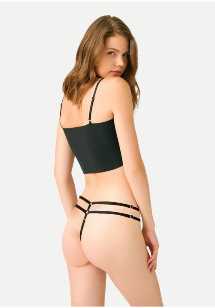 Dantelli Transparan Ayarlanabilir Lastikli Kadın String Külot CH6129