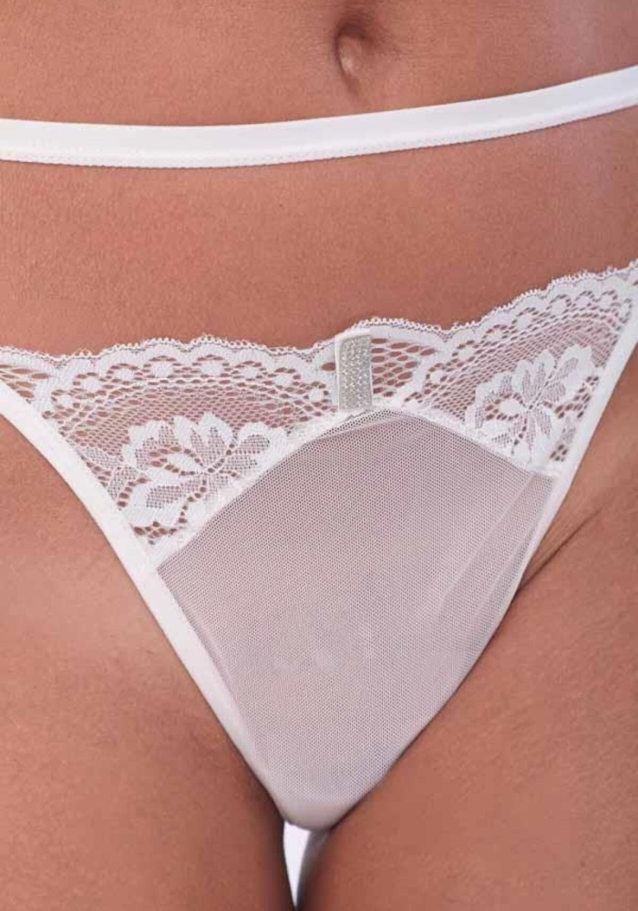 Dantelli Transparan Ayarlanabilir Lastikli Kadın String Külot CH6129