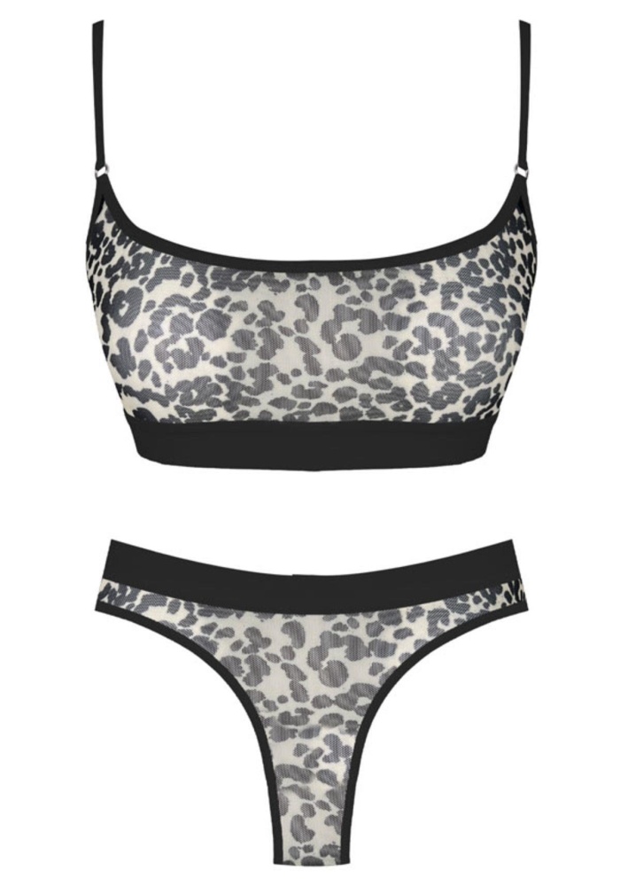 Leopar Desenli Tül Kadın Braset CH1062