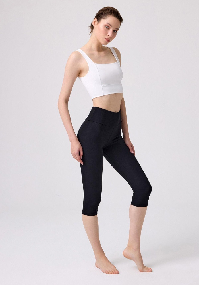 Toparlayıcı Yüksek Bel Diz Altı Kadın Kapri Tayt CH1071