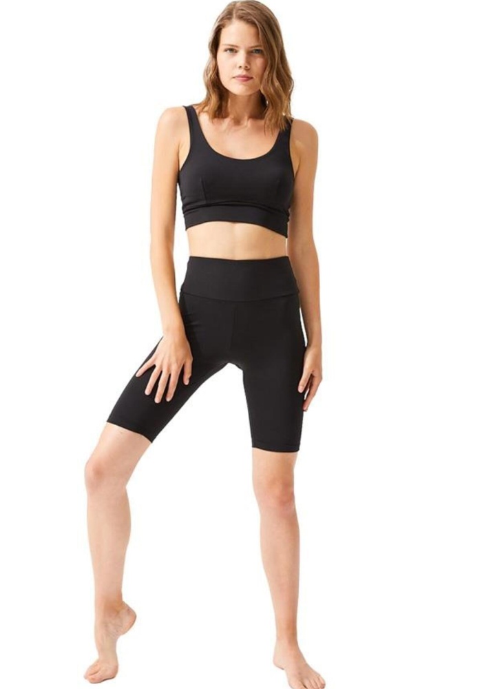 Toparlayıcı Yüksek Bel Kadın Bisikletçi Şort Tayt CH1072