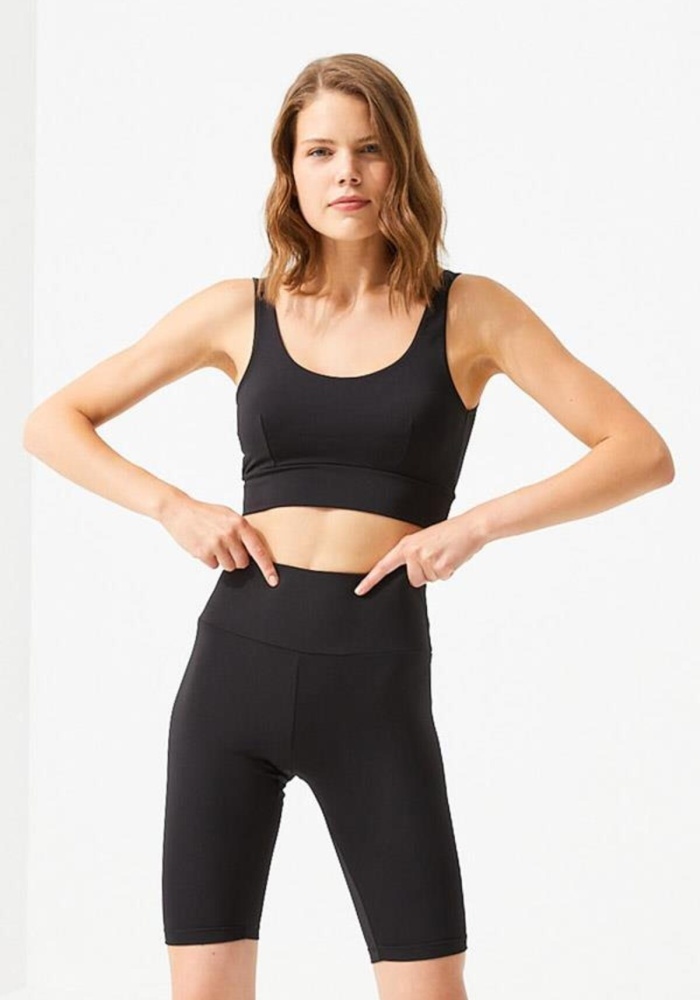 Toparlayıcı Yüksek Bel Kadın Bisikletçi Şort Tayt CH1072