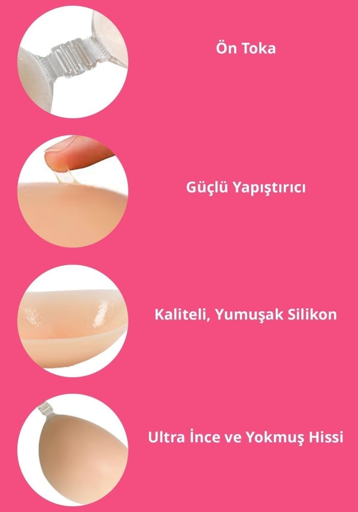 Göğüs Dikleştirici Yapışkanlı Askısız Sütyen CH2521