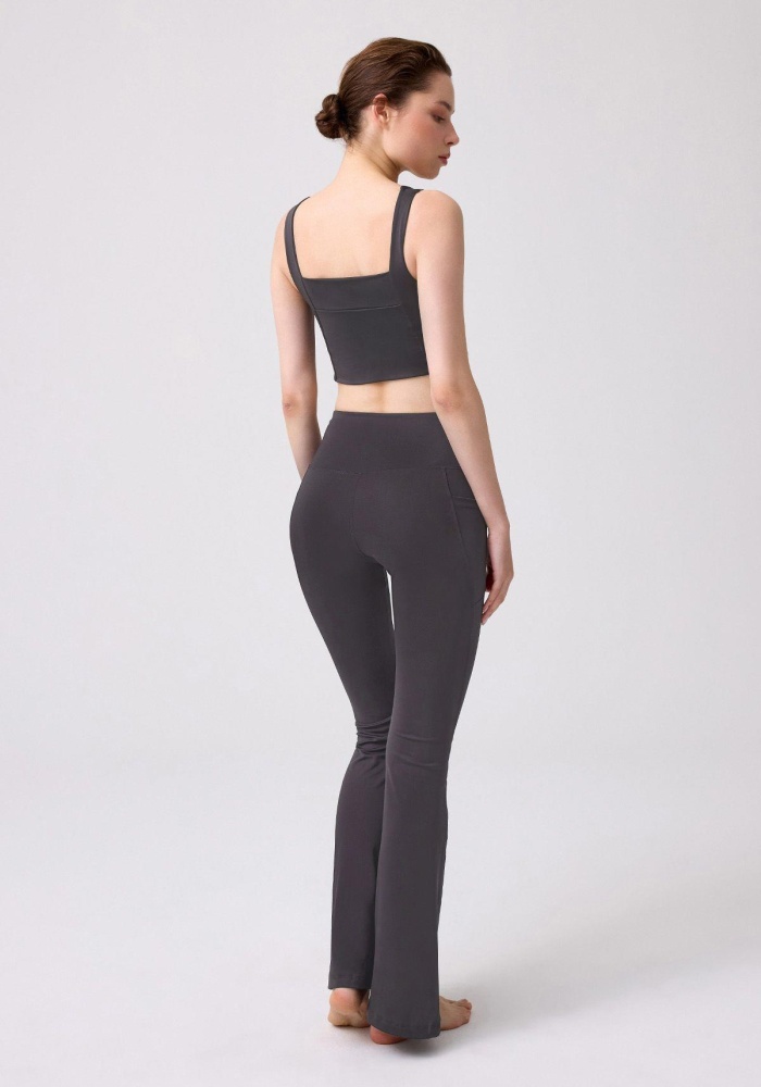 Yüksek Bel Çift Cepli İspanyol Paça Kadın Tayt CH1073