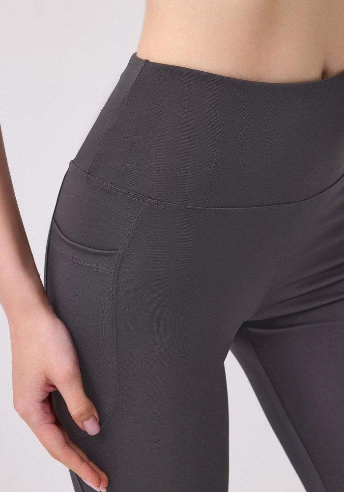 Yüksek Bel Çift Cepli İspanyol Paça Kadın Tayt CH1073