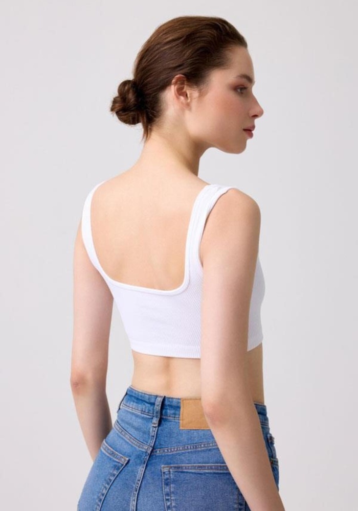 Kare Yaka Seamless Crop Mini Atlet CH1089