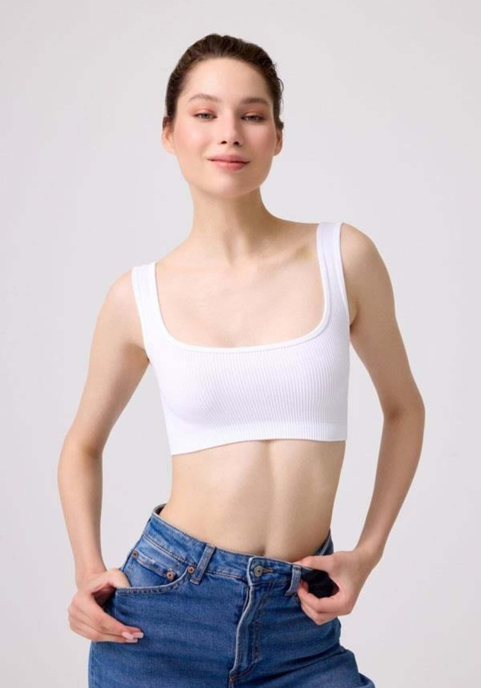Kare Yaka Seamless Crop Mini Atlet CH1089