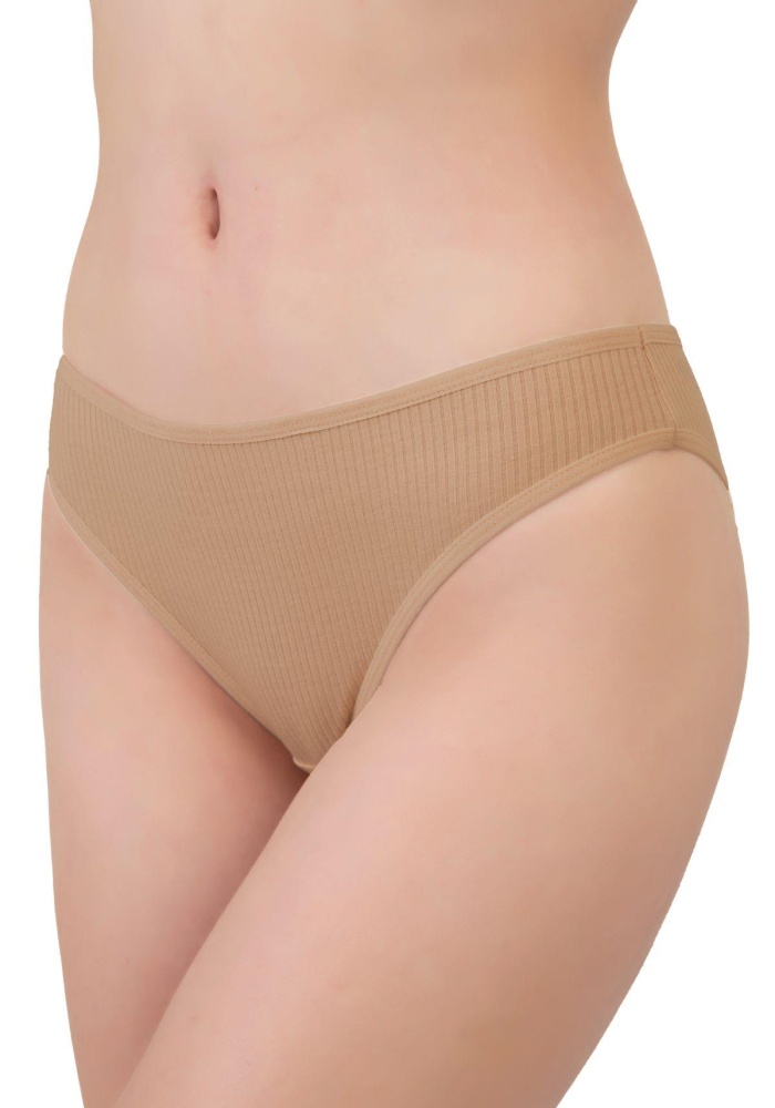 Kadın Pamuklu ve Likralı Fitilli Kaşkorse Brezilya Külot 5li Paket CH6170