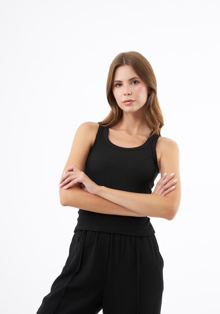 Pamuklu Kalın Askılı Fitilli Kadın Atlet CH1761