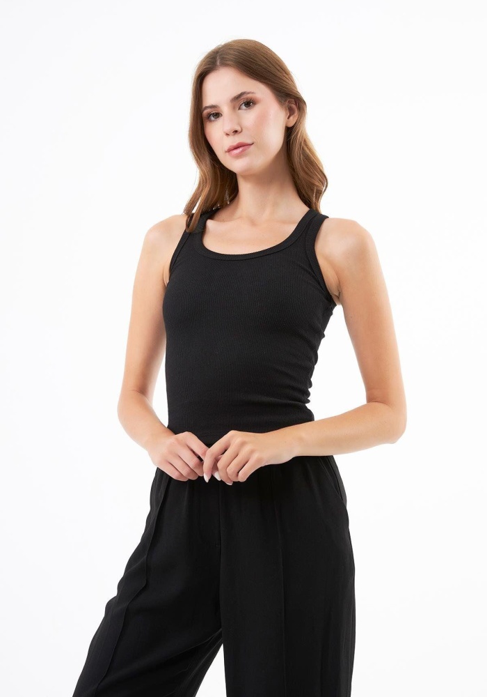 Pamuklu Kalın Askılı Fitilli Kadın Atlet CH1761