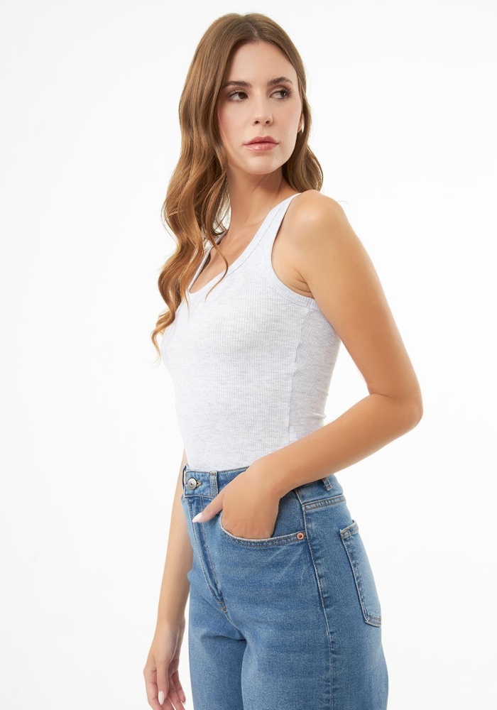 Pamuklu Kalın Askılı Fitilli Kadın Atlet CH1761