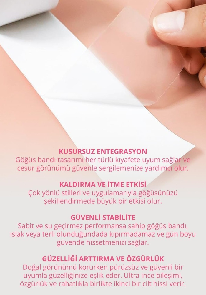 Şeffaf Göğüs Bantı Dikleştirici ve Şekillendirici Boot Tape CH2526