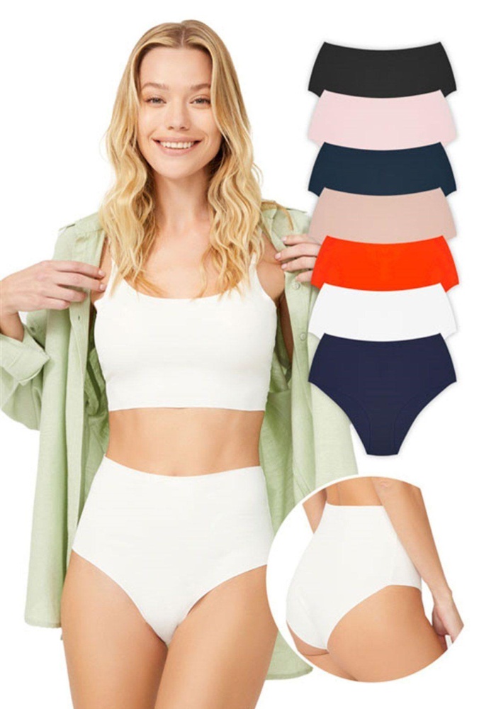 Yüksek Bel Basic Lazer Kesim Kadın Bikini Külot CH0296