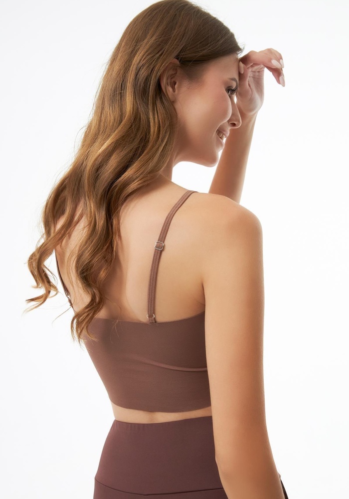 Ayarlanabilir İnce Askılı Lazer Kesim Kadın Crop Büstiyer CH1752