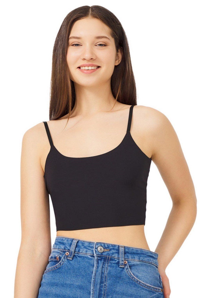 Ayarlanabilir İnce Askılı Lazer Kesim Kadın Crop Büstiyer CH1752