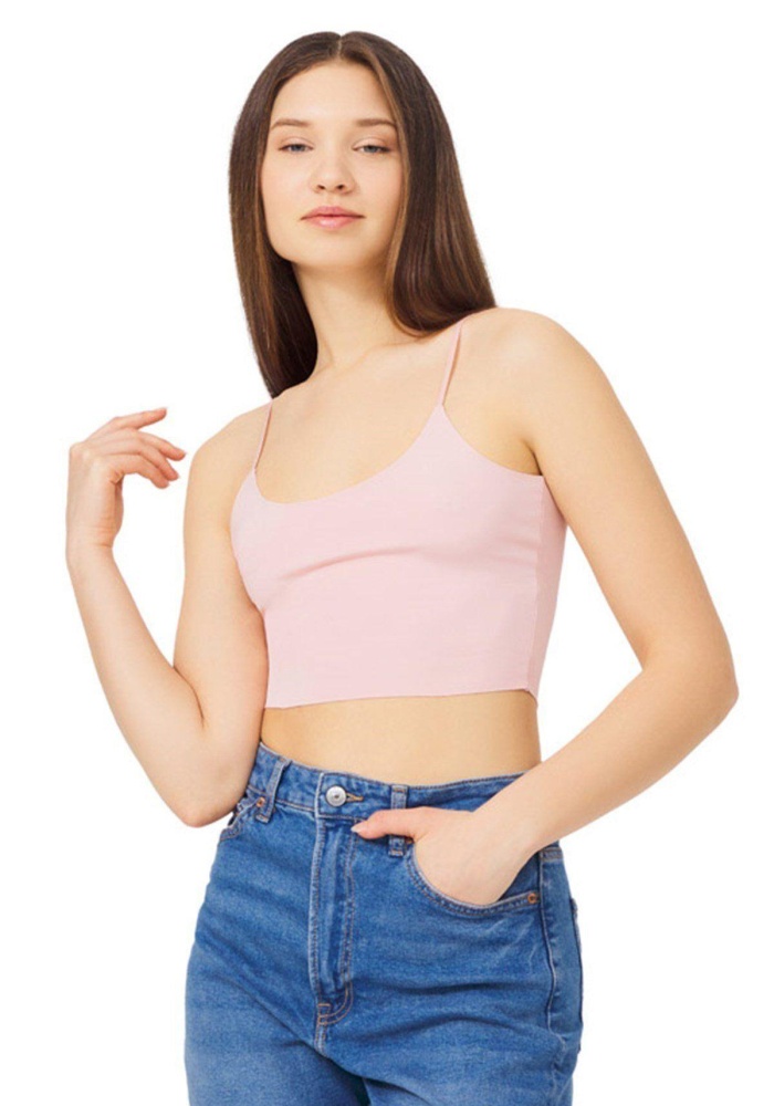 Ayarlanabilir İnce Askılı Lazer Kesim Kadın Crop Büstiyer CH1752