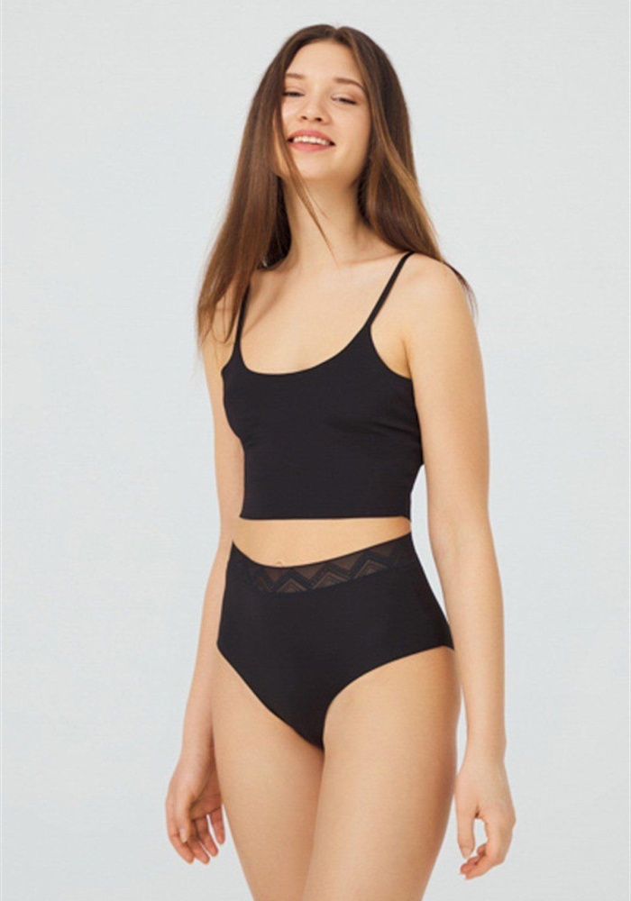 Desenli Lastikli Yüksek Bel Lazer Kesim Kadın Bikini Külot CH4039