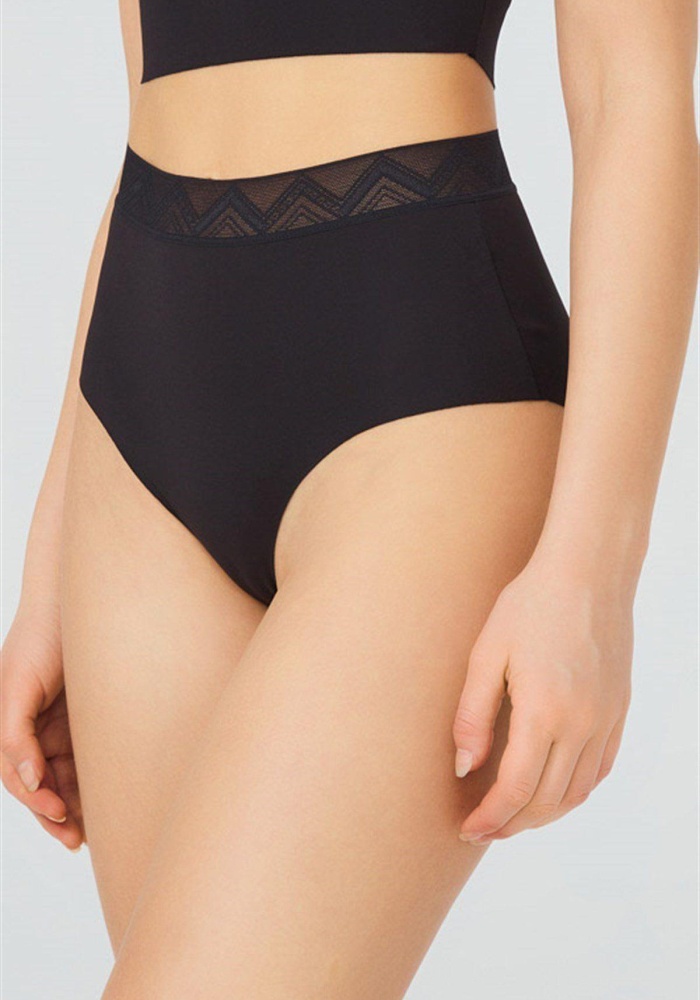 Desenli Lastikli Yüksek Bel Lazer Kesim Kadın Bikini Külot CH4039