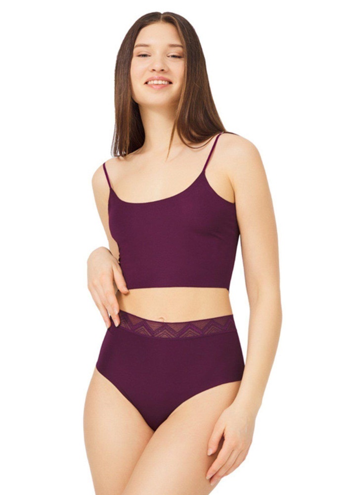 Desenli Lastikli Yüksek Bel Lazer Kesim Kadın Bikini Külot CH4039