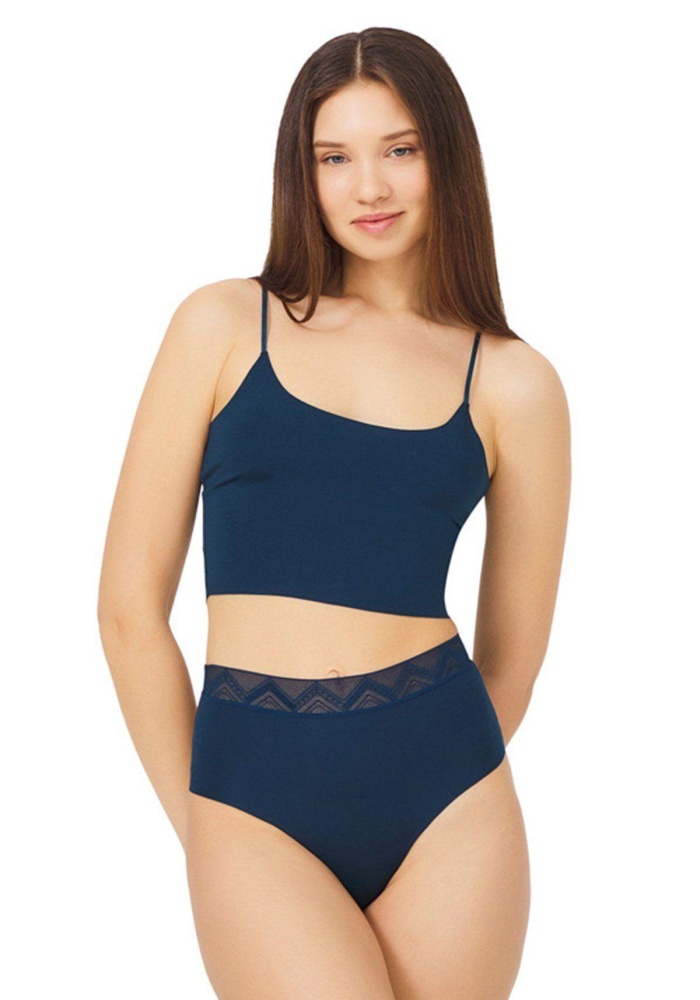 Desenli Lastikli Yüksek Bel Lazer Kesim Kadın Bikini Külot CH4039