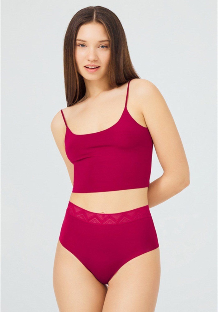 Desenli Lastikli Yüksek Bel Lazer Kesim Kadın Bikini Külot CH4039