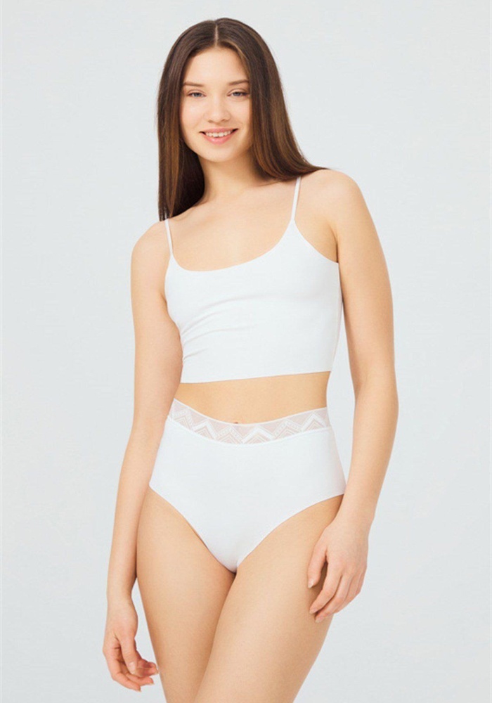 Desenli Lastikli Yüksek Bel Lazer Kesim Kadın Bikini Külot CH4039