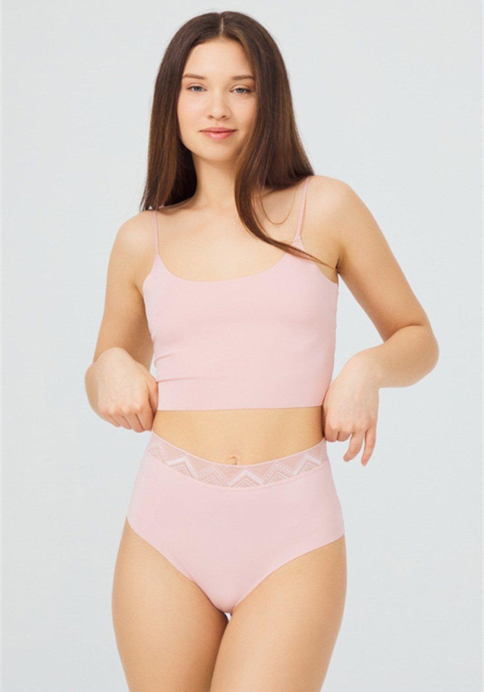 Desenli Lastikli Yüksek Bel Lazer Kesim Kadın Bikini Külot CH4039