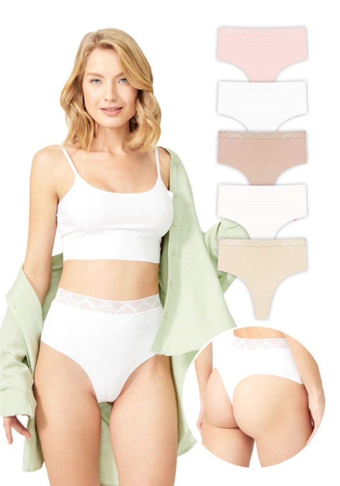 Basic Yüksek Bel Kadın Lazer Kesim Tanga Külot CH4800