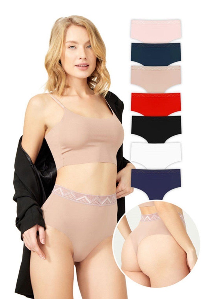 Basic Yüksek Bel Kadın Lazer Kesim Tanga Külot CH4800