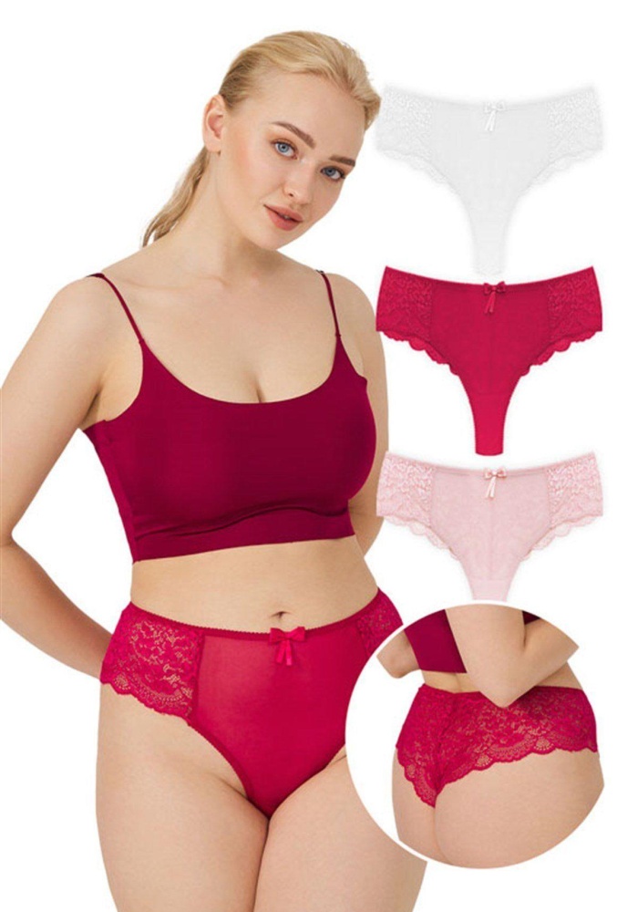 Dantelli Tül Detaylı Brezilya Külot CH6005