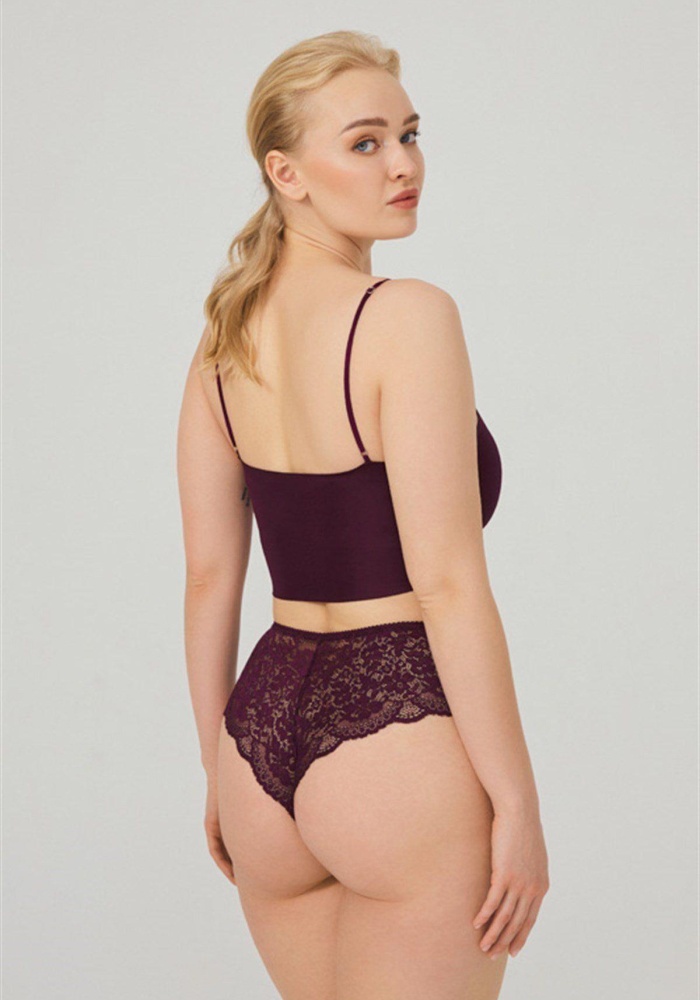 Dantelli Tül Detaylı Brezilya Külot CH6005