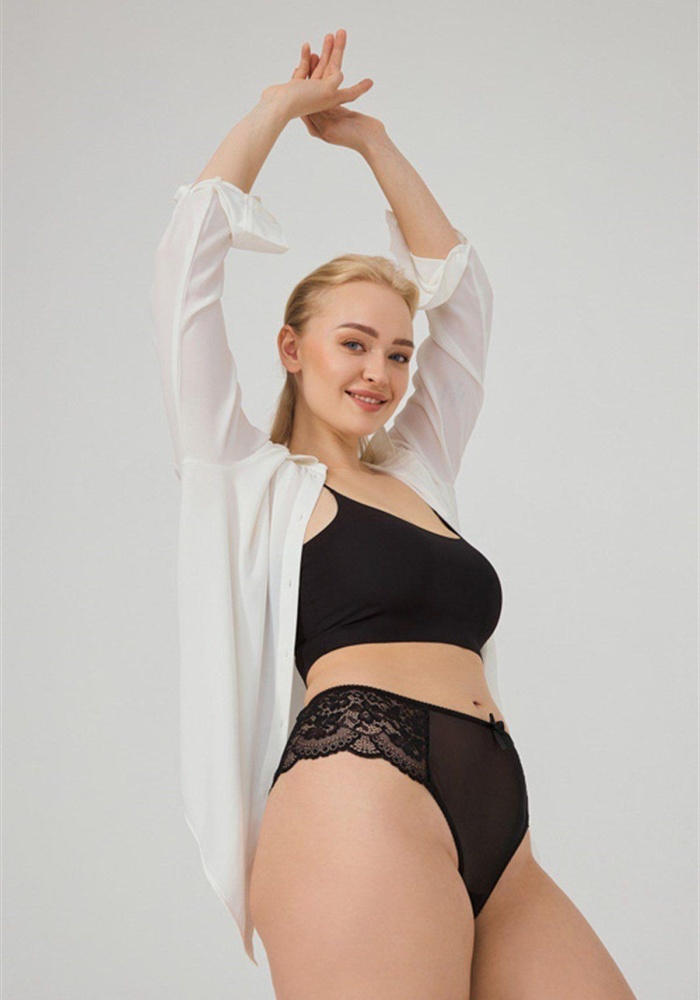 Dantelli Tül Detaylı Brezilya Külot CH6005