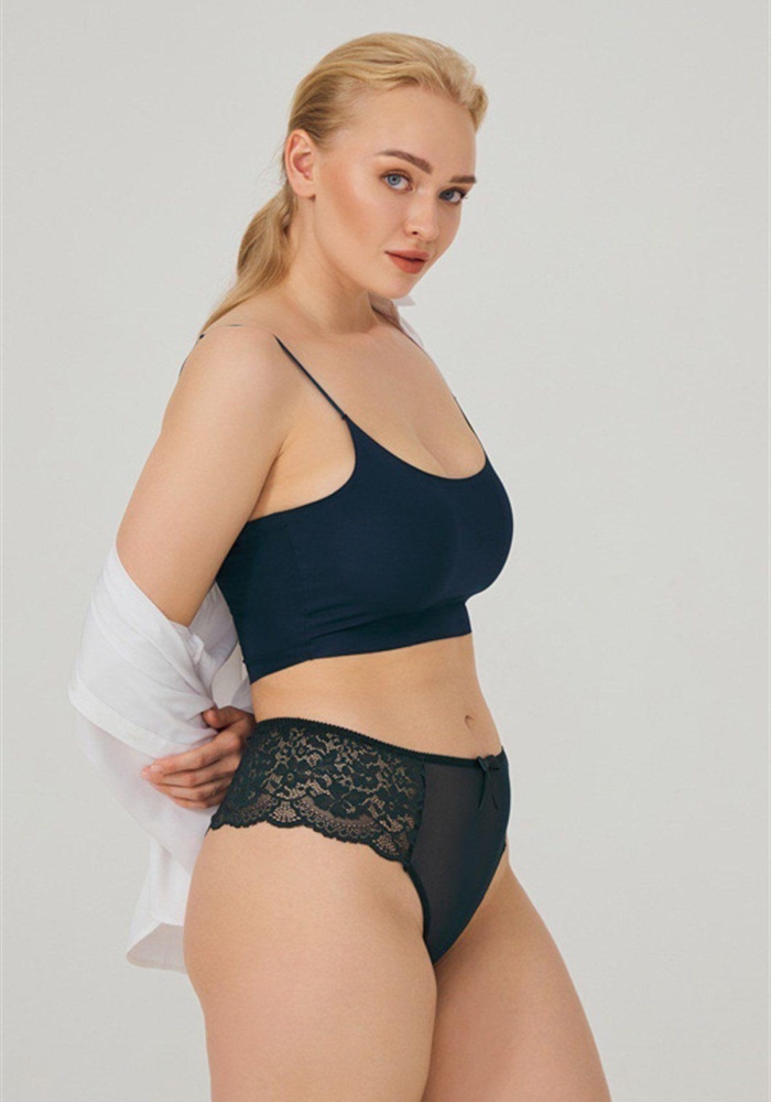 Dantelli Tül Detaylı Brezilya Külot CH6005