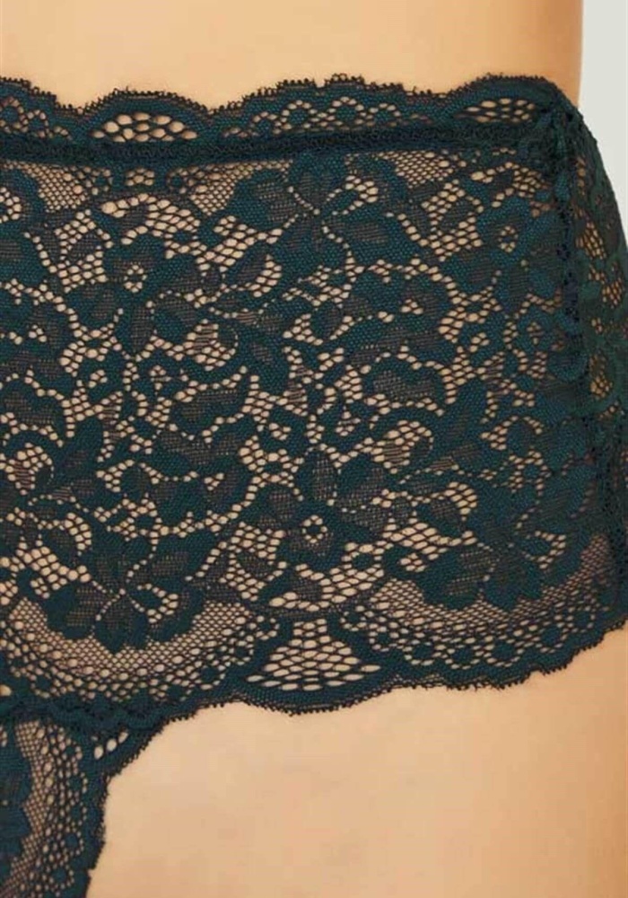 Dantelli Lastik Detaylı Yüksek Bel Kadın Tanga Külot CH6019