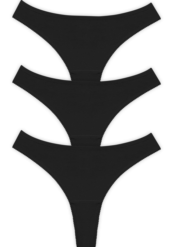 Basic Pamuklu Dantel Detaylı Kadın Tanga Külot CH6042