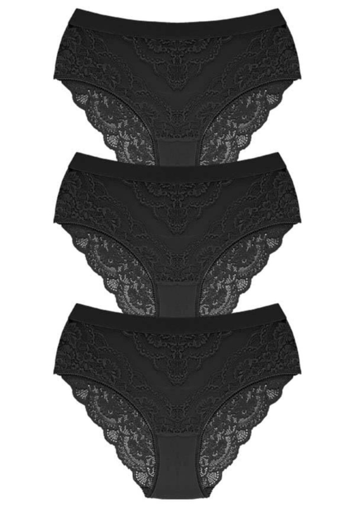 Dantelli Arkası Transparan Büyük Beden Bikini Külot CH6053