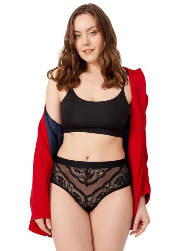 Dantelli Arkası Transparan Büyük Beden Bikini Külot CH6053