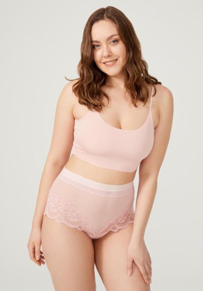 Dantel Detaylı Transparan Büyük Beden Bikini Külot CH6059