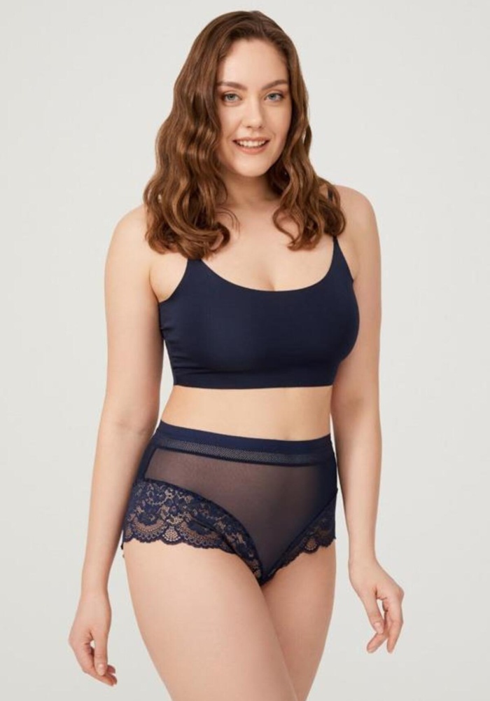 Dantel Detaylı Transparan Büyük Beden Bikini Külot CH6059