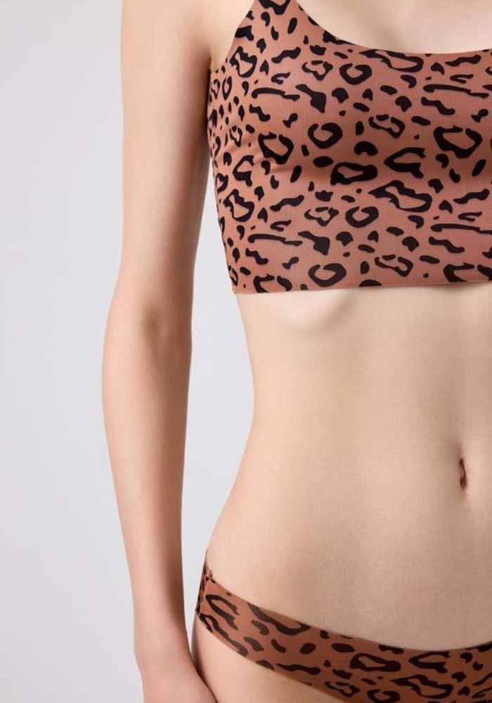 Desenli Basic Lazer Kesim Bikini Külot CH6179