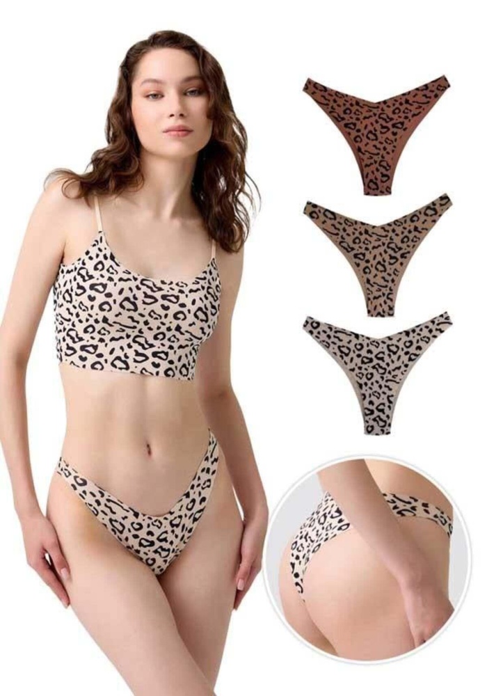 Desenli Basic Lazer Kesim Brezilya Külot CH6180