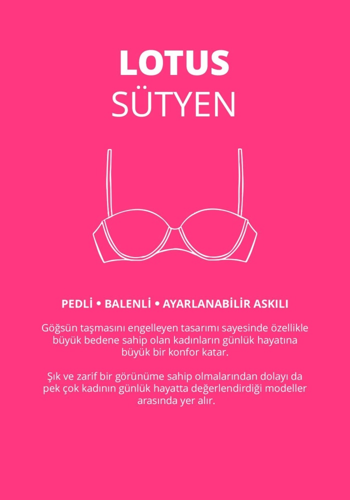 Balenli Toparlayıcı Dolgusuz Straplez Lotus Sütyen CH1100