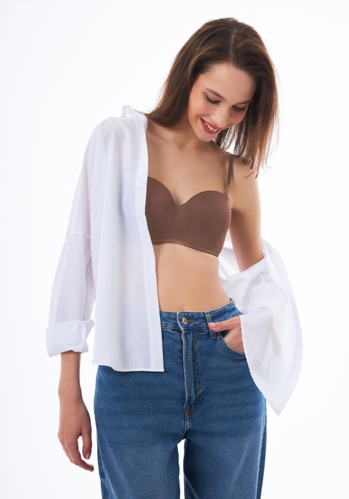 Balenli Toparlayıcı Dolgusuz Straplez Lotus Sütyen CH1100