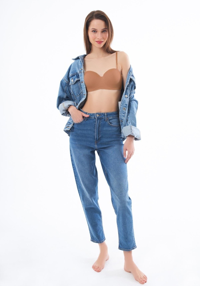 Balenli Toparlayıcı Dolgusuz Straplez Lotus Sütyen CH1100