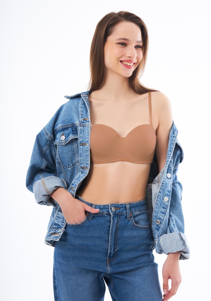 Balenli Toparlayıcı Dolgusuz Straplez Lotus Sütyen CH1100