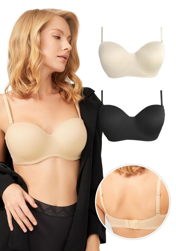 Balenli Toparlayıcı Dolgusuz Straplez Lotus Sütyen CH1100