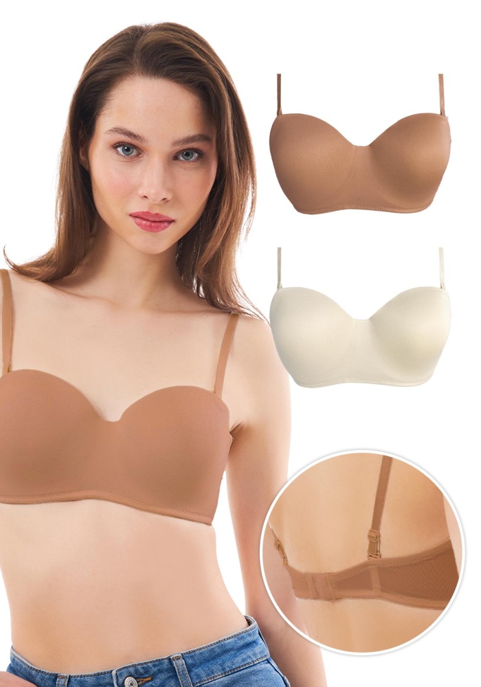 Balenli Toparlayıcı Dolgusuz Straplez Lotus Sütyen CH1100